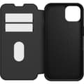 Miniatyrbillede 6 af 10: OtterBox Strada Series - flip taske til mobiltelefon - ægte læder, polycarbonat - midnight black - til Apple iPhone 13