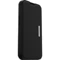 Miniatyrbillede 7 af 10: OtterBox Strada Series - flip taske til mobiltelefon - ægte læder, polycarbonat - midnight black - til Apple iPhone 13