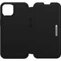 Miniatyrbillede 2 af 10: OtterBox Strada Series - flip taske til mobiltelefon - ægte læder, polycarbonat - midnight black - til Apple iPhone 13
