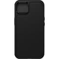 Miniatyrbillede 1 af 10: OtterBox Strada Series - flip taske til mobiltelefon - ægte læder, polycarbonat - midnight black - til Apple iPhone 13