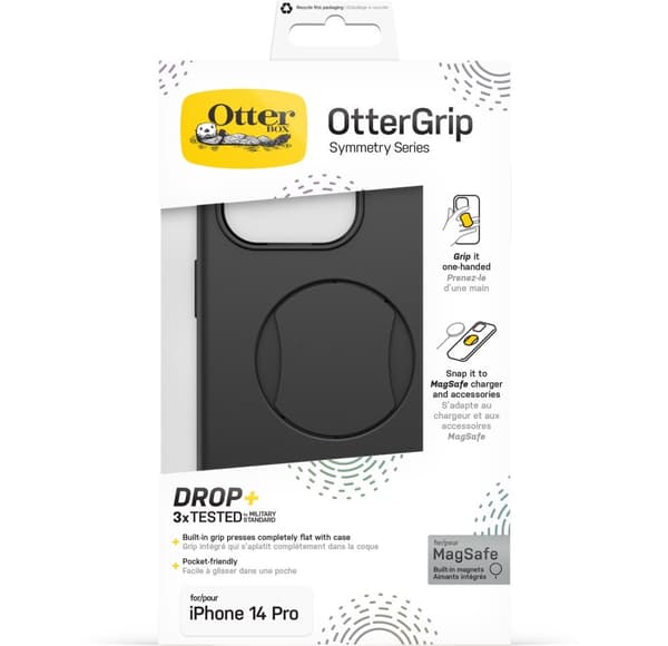 OtterBox OtterGrip Symmetry Cover med MagSafe til Apple iPhone 14 Pro sort (77-89350)