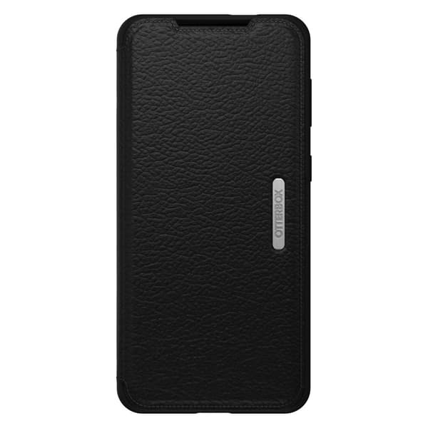 OtterBox Strada Series - flip cover til mobiltelefon - læder, polycarbonat - midnight black - til Samsung Galaxy S21+ 5G