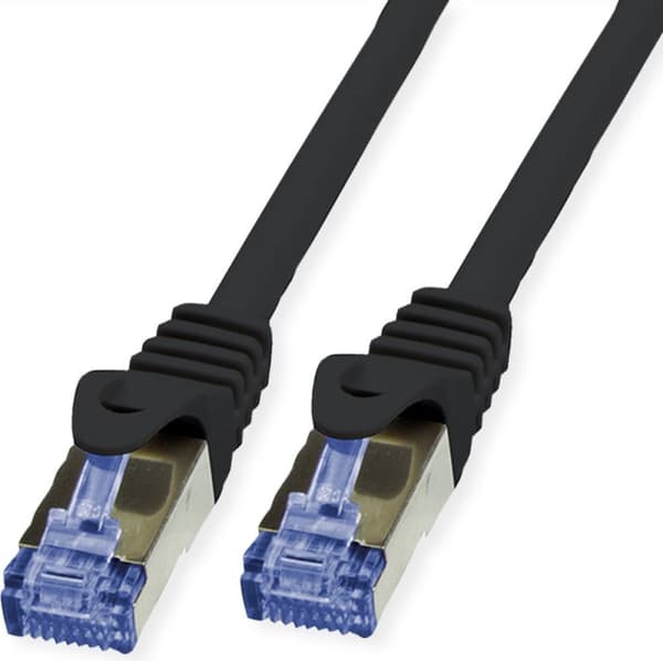 VÆRDI Udendørs patchkabel Cat.6A (klasse EA) S/FTP (PiMF), solid kabel, LSOH, sort, 50 m