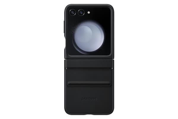 Samsung EF-VF731 - Beskyttende bagcover til mobiltelefon - øko-læder - sort - til Galaxy Z Flip5 (EF-VF731PBEGWW)