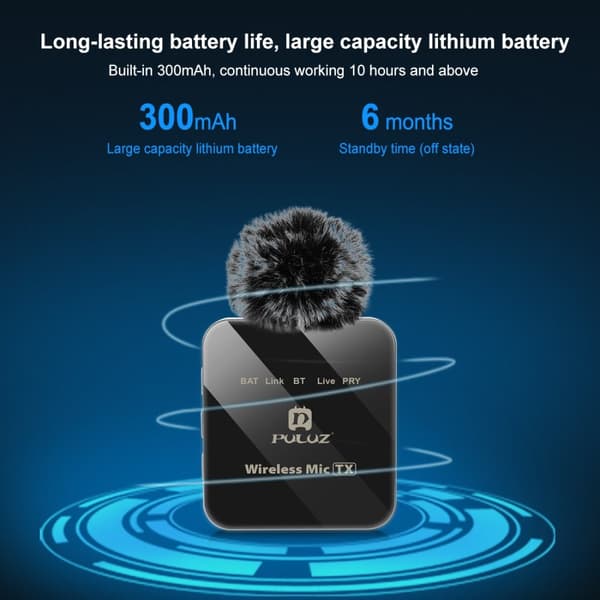 Puluz Trådløse mikrofoner med modtager til enheder med USB-C