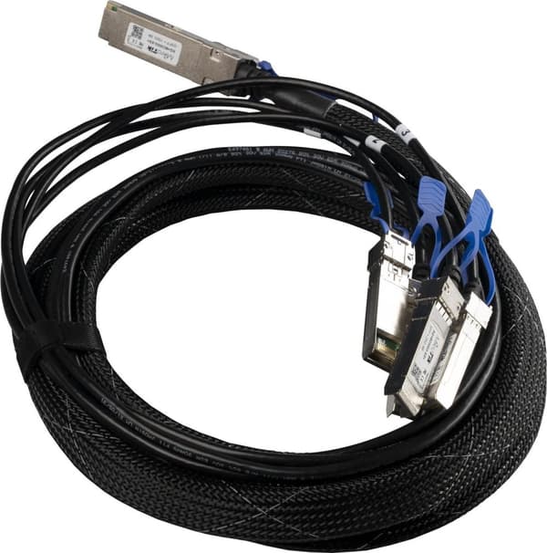 MikroTik - 100GBase direkte forbindelseskabel - QSFP28 (M) til SFP28 (M) - 3,0m - til Cloud Core Router CCR2216-1G-12XS-2XQ (XQ+BC0003-XS+)