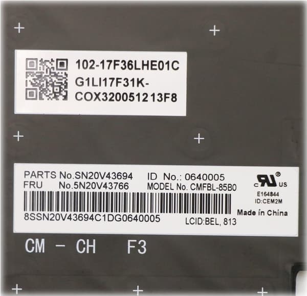 Lenovo Chicony - Erstatningstastatur Notebook - Baggrundsbelyst - Belgien - Sort - til ThinkPad P14s Gen 1 20S4, 20S5, T14 Gen 1 20UD, 20UE (5N20V4376