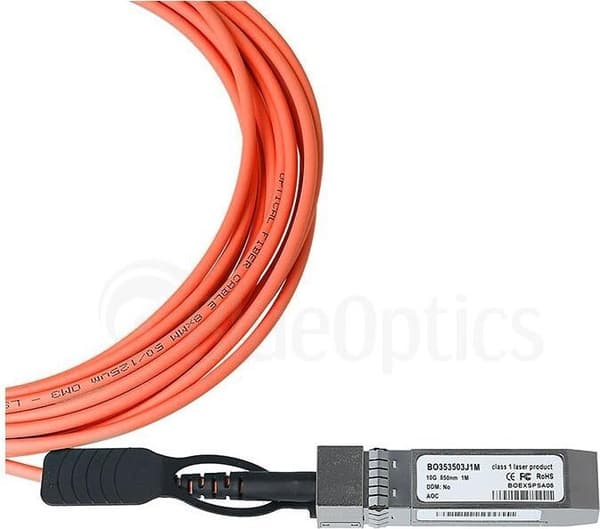 Atto CBL-0310-020-kompatibel Active Optical Cable (AOC) som en 40 Gigabit-variant, med QSFP till QSFP-anslutning, för anslutning av hårdvara i rack oc