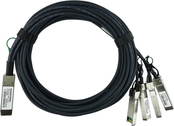 BlueOptics CABQ-S-1M-BL InfiniBand-kaapeli QSFP 4xSFP+ musta (CABQ-S-1M-BL)