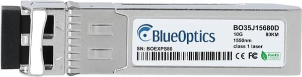 Kompatibla Telco-system BTI-10GZR-DD-SFP+ BlueOptics SFP+ Transceiver, LC-Duplex, 10GBASE-ZR, Singlemode Fiber, 1550nm, 80KM, DDM, 0°C/+70°C (BTI-10GZ