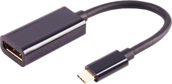 S/CONN adapter för maximal anslutning, USB Typ C hane till Displayport hona, 8K60Hz, svart (14-05061)