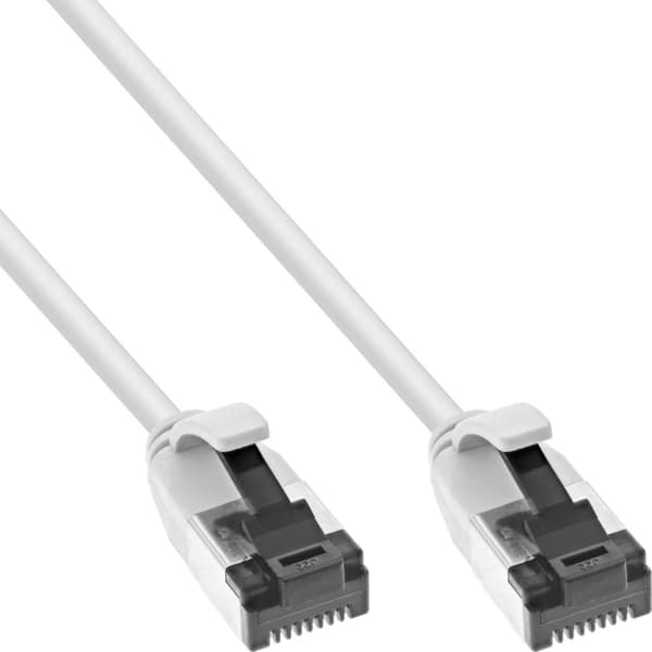InLine® patchkabel slank, U/FTP, Cat.8.1, TPE halogenfri, hvid, 2m (75302W)