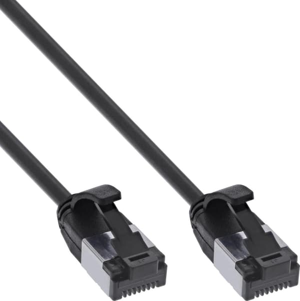 InLine® patchkabel slank, U/FTP, Cat.8.1, TPE halogenfri, sort, 2m (75302S)