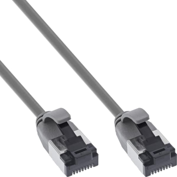 Ohut InLine®-patch-kaapeli, U/FTP, Cat.8.1, halogeeniton TPE, harmaa, 2m (75302)