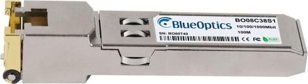 Kompatibel Alcatel-Lucent 1AB359780003 BlueOptics BO08C38S1 SFP transceiver, koppar RJ45, 10/100/1000BASE-T, 100 meter, 0°C/+70°C (1AB359780003-BO)