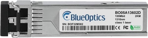 Weidmüller 1241450000 -yhteensopiva BlueOptics© SFP -lähetinvastaanotin monimuotoiseen Gigabitin nopeaan tiedonsiirtoon kuituoptisissa verkoissa. Tuke