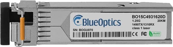 Viavi JMEP01B1D11-kompatibel BlueOptics© SFP Bidi-transceiver för enkelläges Gigabit höghastighetsdataöverföringar i fiberoptiska nätverk. Stöder Giga