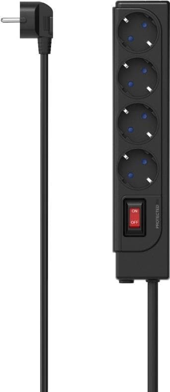 Hama 00223166 strømskinne med afbryder sort beskyttelseskontakt 1 stk (00223166)