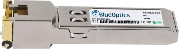Cambium SFP-10G-Kobber kompatibel BlueOptics© SFP+ RJ45 transceiver til 10 Gigabit højhastigheds datatransmissioner via Cat 6a parsnoet. Understøtter