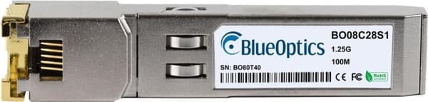 Niagara Networks N-SFP-TX kompatibel BlueOptics© SFP transceiver til gigabit højhastigheds datatransmissioner i fiberoptiske netværk. Understøtter Gig