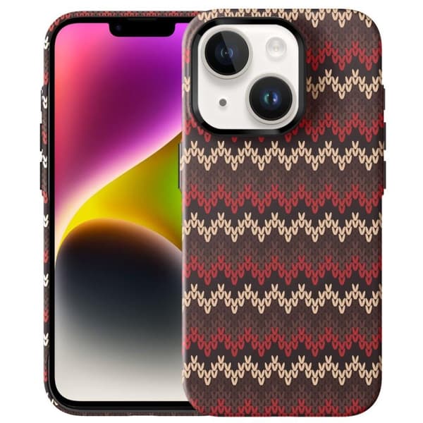 Ohut takakuori iPhone 15 Tekstiilikuviointi - punainen