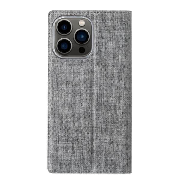 Konstläderfodral med ställ till iPhone 15 Pro - Grå