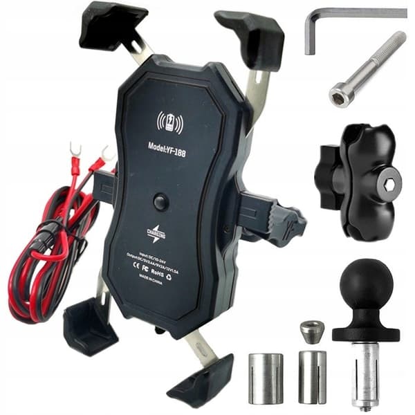 MOTORCYKEL TELEFONHOLDER FREEDCONN MC1W MED INDUKTIV OPLADER