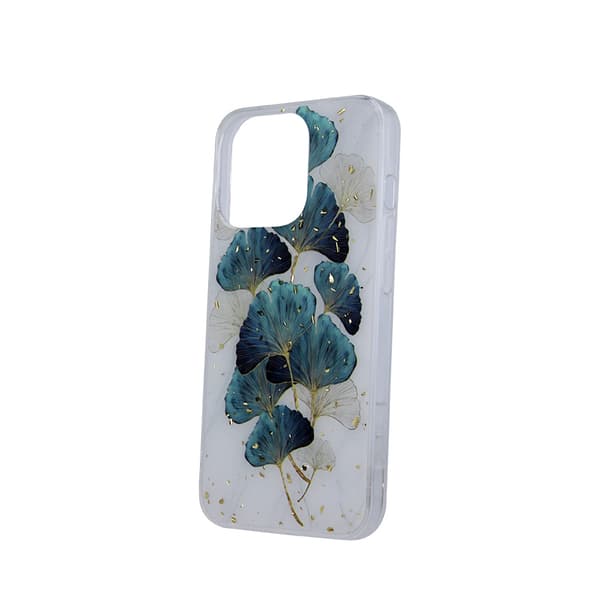 Glitrende Bagcover til iPhone 15 Pro Max Guld/Løv