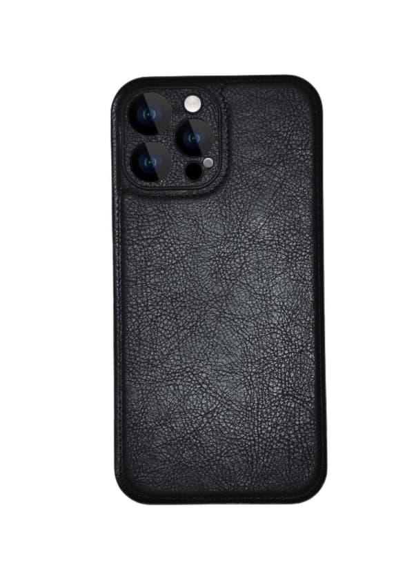 Läderskal till iPhone 14 Pro Svart