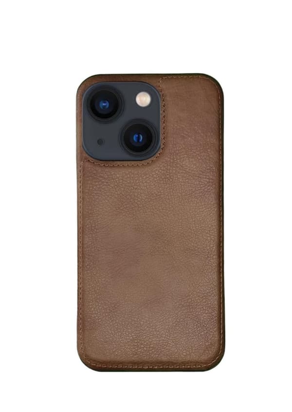 Läderskal till iPhone 14 Plus Brun