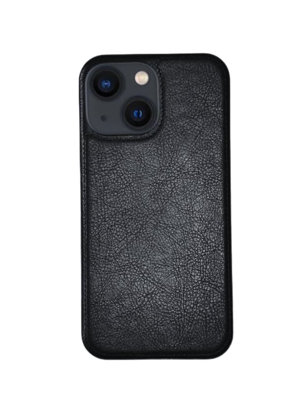 Läderskal till iPhone 14 Plus Svart