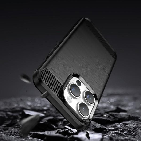 Carbon Case Flexibelt Skal iPhone 14 Pro - Svart
