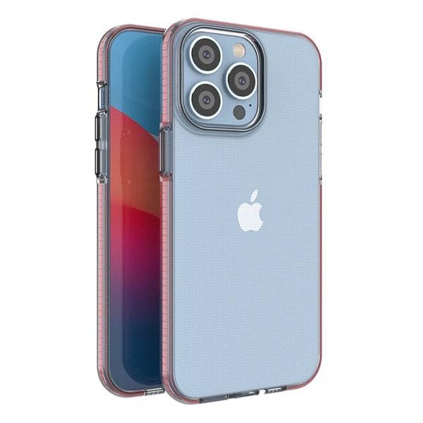 Spring Case Skal med Ram iPhone 14 Pro Max - Transparent/Rosa