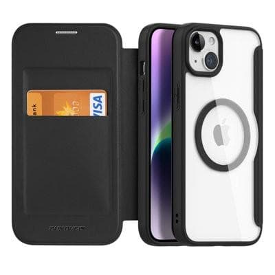 Dux Ducis Skin X Magnetisk Flip Fodral med Korthållare iPhone 15 Plus - Svart
