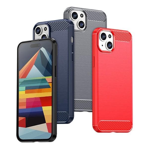 Carbon Case Skal iPhone 15 Plus - Mörkblå