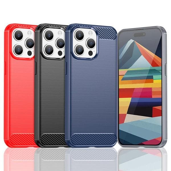 Carbon Case Skal iPhone 15 Pro Max - Mörkblå