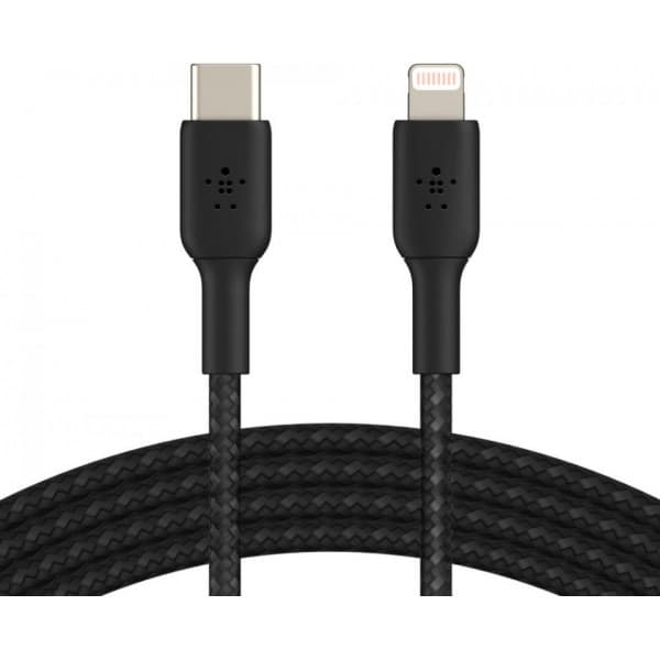 Belkin BOOST CHARGE™ Lightning - USB-C kabel flettet, 1m, sort