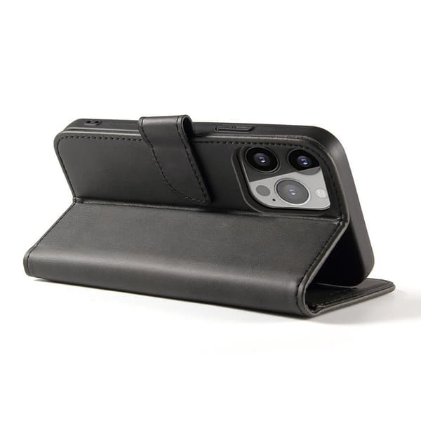Konstläderfodral med ställ och kortfack till Samsung Galaxy S24 - Svart