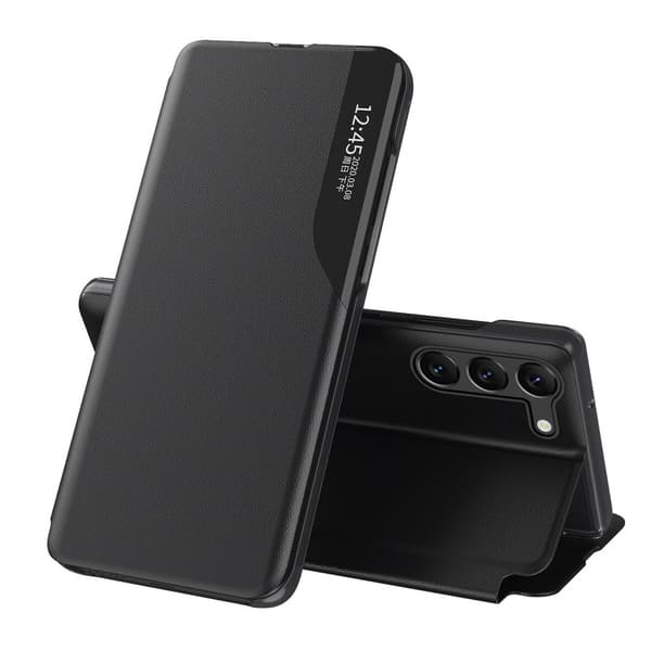 Konstläderfodral med ställ till Samsung Galaxy S24 - Svart