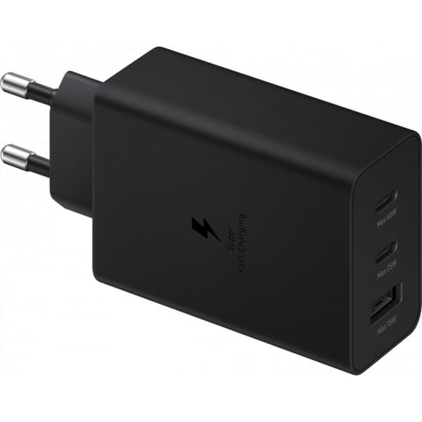 Samsung Trio Charger 65W -virtalähde, musta musta
