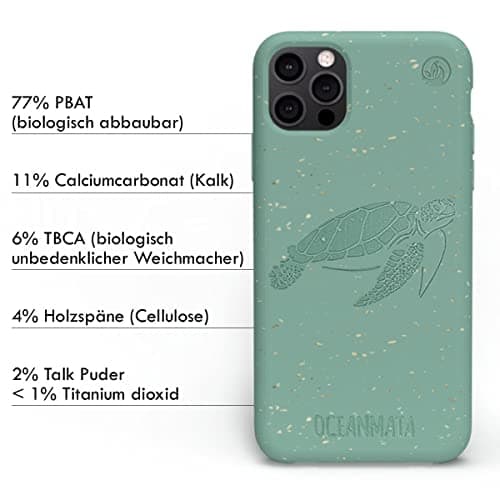 OCEANMATA mobilfodral iPhone 12 mini | sköldpadda grön | hållbart Apple iPhone-fodral Turtle Edition (8720254403175)