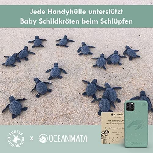 OCEANMATA mobilfodral iPhone 12 mini | sköldpadda grön | hållbart Apple iPhone-fodral Turtle Edition (8720254403175)