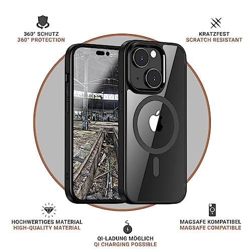JT Berlin BackCase Pankow Hybrid MagSafe | Apple iPhone 15 Plus | sort/gennemsigtig | 11041 (11041)