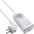 Miniatyrbillede 1 af 4: InLine USB strømforsyning - GaN oplader - 2x USB-C - 1x USB-A - med beskyttende kontaktstik - oplader (31518I)