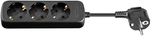 MicroConnect 3-vejs Schuko Socket 1,5M sort (GRU003B-WOS)