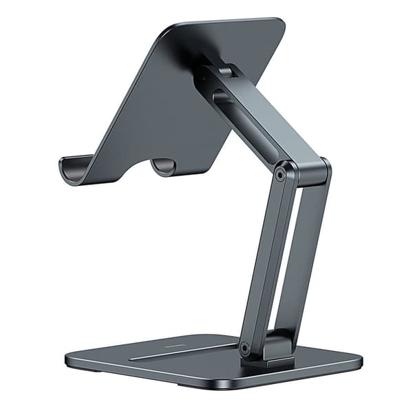 Metalstander til en desktop biaksial foldbar smartphone op til 13", grå