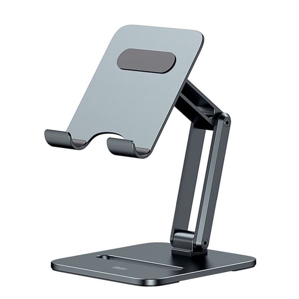 Metalstander til en desktop biaksial foldbar smartphone op til 13", grå