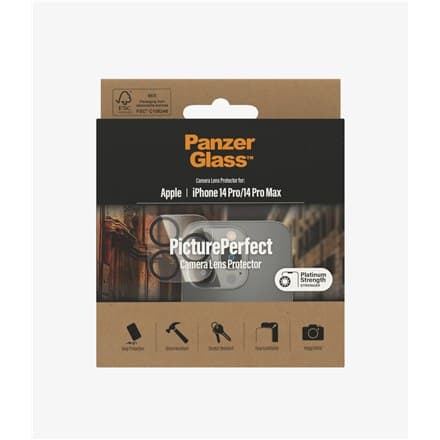 PanzerGlas | Linsebeskytter | Apple iPhone 14 Pro, 14 Pro Max | Sort | Banner