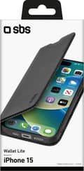 Miniatyrbillede 3 af 5: SBS Book Wallet Phone Case Sendes til Apple iPhone 15 Case Bookcase - Sort