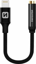 Miniatyrbild 1 av 4: Swissten Audio Adapter, Lightning to Jack 3,5 mm, 0,15 m, svart, blister (73501211)